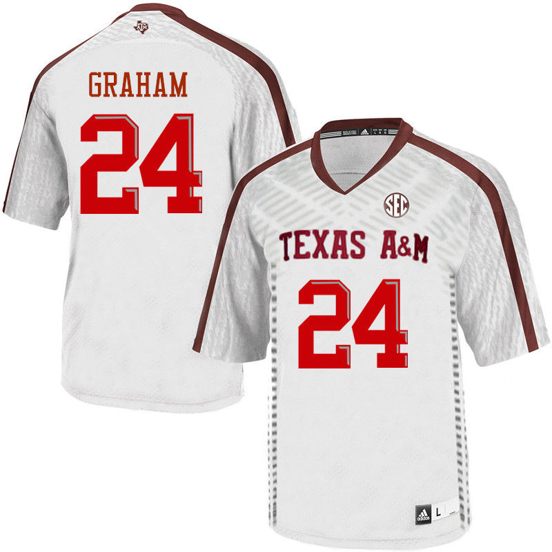 Men #24 Jake Graham Texas A&M Aggies College Football Jerseys-White